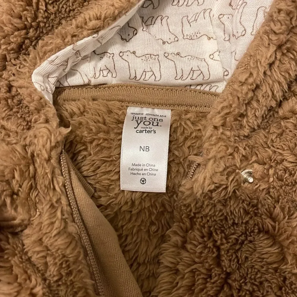 NWOT Carter’s Just One You Newborn Teddy Bear Onesie Snow suit Jumpsuit Romper